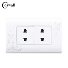 COSWALL EU/US универсальная штепсельная Вилка Простой стиль настенная электрическая розетка многофункциональная 4 отверстия розетка с защитной дверью для детей