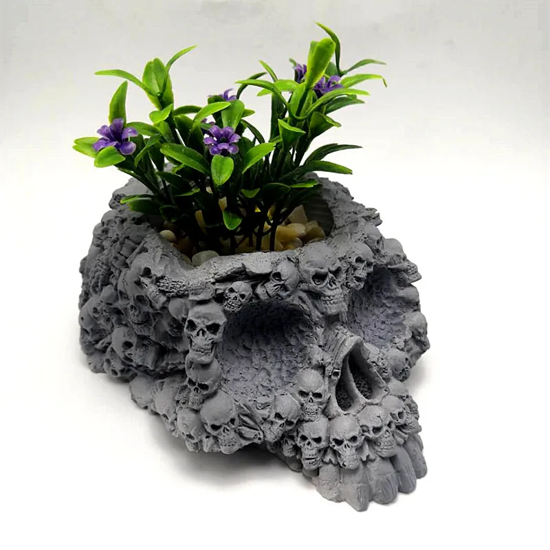 

2019 new product! Horror skull silicone mold plant vase handmade resin concrete ashtray mold interior decoration tools