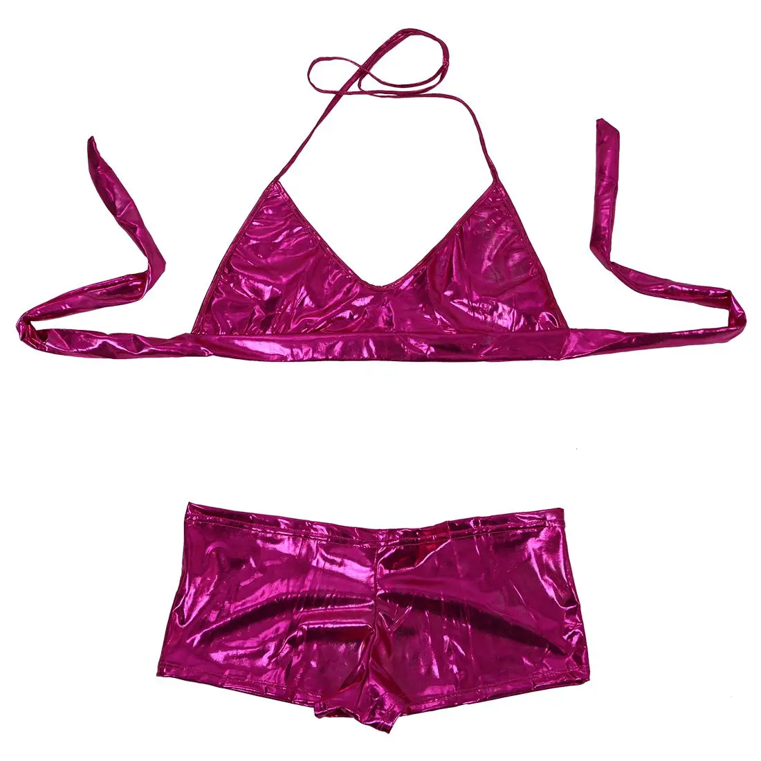 

Style Bra And Panty Sexy Lingerie Women Bodysuit Sexy Pu Leather Clothing Beach Wear purple
