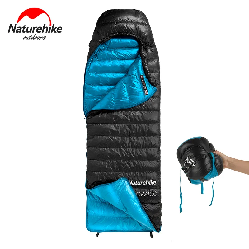 New  Naturehike CW400 Ultralight 4 Season Square Goose Down Backpacking Sleeping Bag Cold Weather Waterp