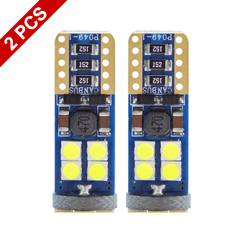 GrandEver 2 шт. T10 светодиодный W5W лампы 3030 12SMD t10 Canbus Error free 12V 3,2 W супер яркий W5W 194 Для автомобильные Габаритные фонари белый