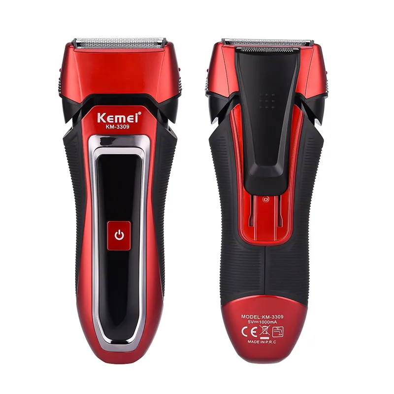 Baratos Maquinilla de afeitar recargable profesional resistente al agua 2 hojas de afeitar eléctrica de doble malla con batería Li ion de 800mAh 49