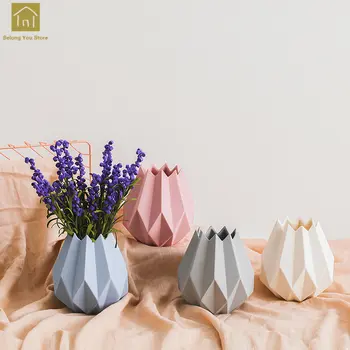 

European Ceramic Vase With Artificial Flowers Modern Fashion Ceramic Flower Vases For Home Study Home Wedding Decoration QAB176
