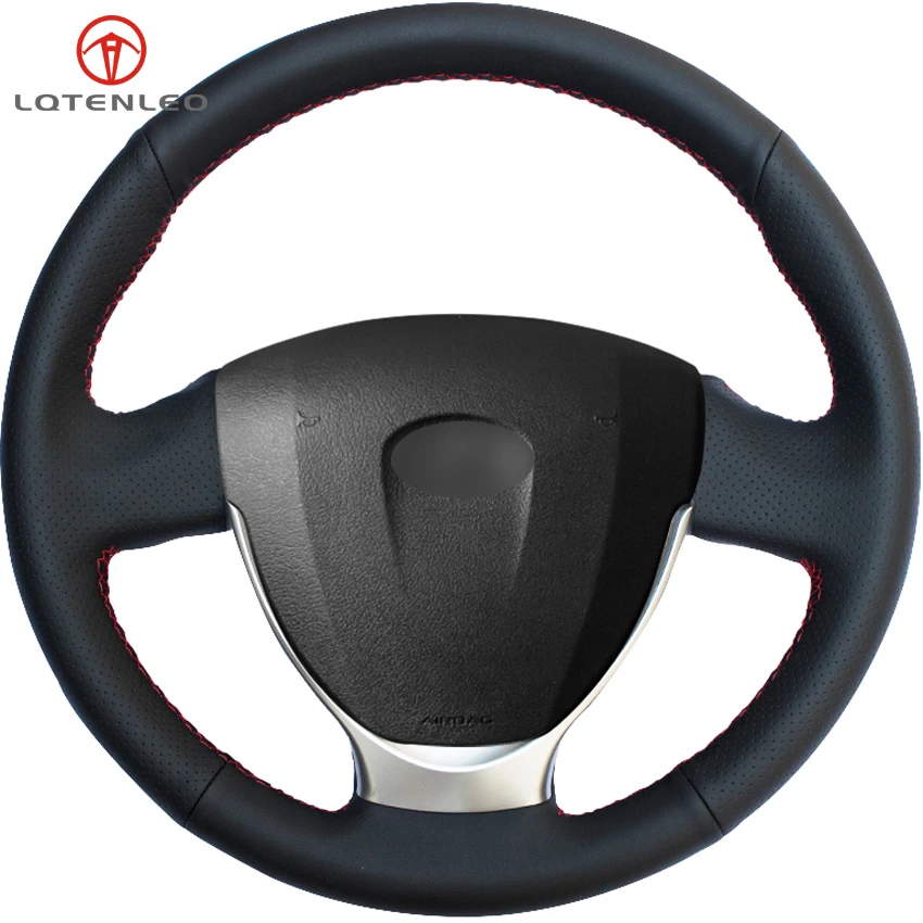 

LQTENLEO Black Artificial Leather DIY Hand-stitched Car Steering Wheel Cover For Lada Priora 2013-2018 Kalina 2 2013-2018