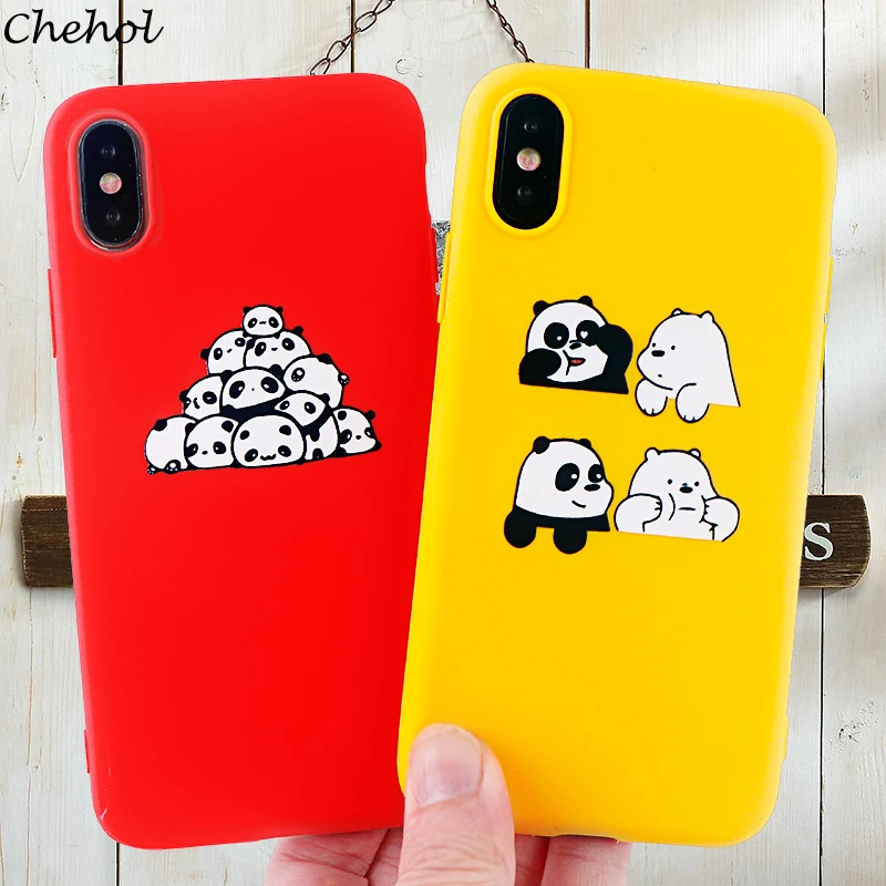 Модные чехлы для телефонов с принтом панды iPhone X XS MAX XR 6 s 7 8 Plus мягкие силиконовые
