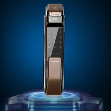Samsung SHS-P718 цифровой дверной замок с отпечатком пальца/нажимной дверной замок кофейного цвета большой врезной