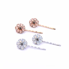 KISS ME двухцветный уникальный кристалл заколки с цветком для женщин и девочек вечерние подарки Винтажный Золотой Цвет Новейшая модная бижутерия аксессуар