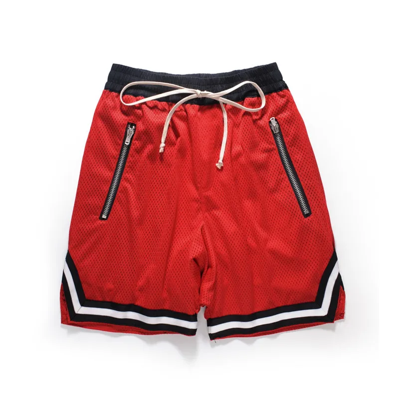 

Summer Justin Bieber Sports Mesh Shorts Men Color Contrast Drop Crotch Sweatpants Hip Hop Loose Drawstring Jersey Material Short