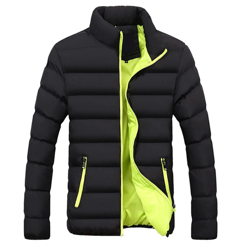 2019 جديد الشتاء سترة الرجال الوقوف طوق الذكور وسادة مبطنة رجل الصلبة أبلى معاطف رجل ستر سميكة سترة دروبشيبينغ