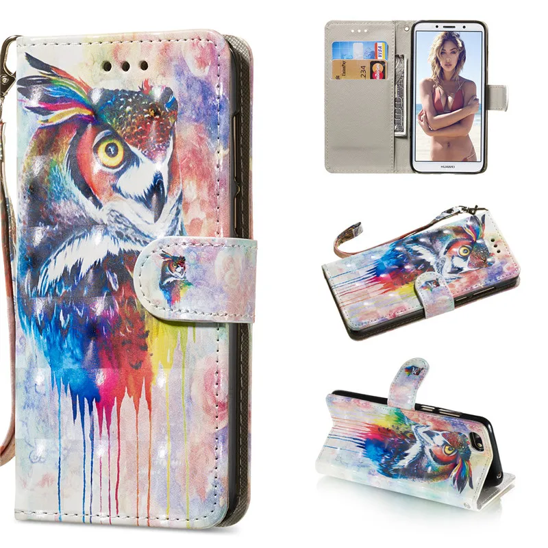Honor 7A Не доставая его из чехла для Fundas huawei DUA L22 чехол 5 45 &quotFundas Y5 2018 крышка 3D кошелек