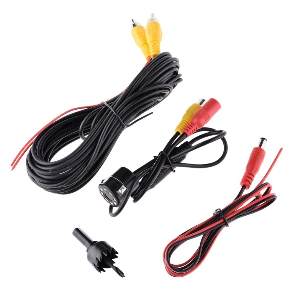 18.5mm Auto Backup Parcheggio Della Macchina Fotografica 8 LED HD Immagine a Colori Reverse Vista Posteriore Telecamere Con Visione Notturna Impermeabile Con linea di parcheggio