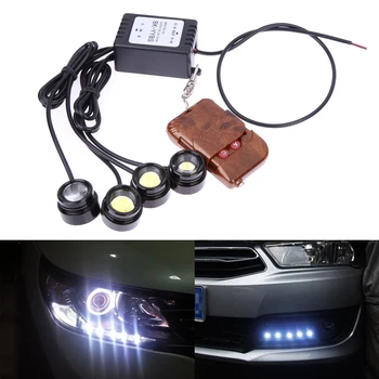 

4in1 12V Hawkeye LED Car Emergency Strobe Light White Flash DRL Wireless Remote Control Kit Automotives Accessories 16 Patterns