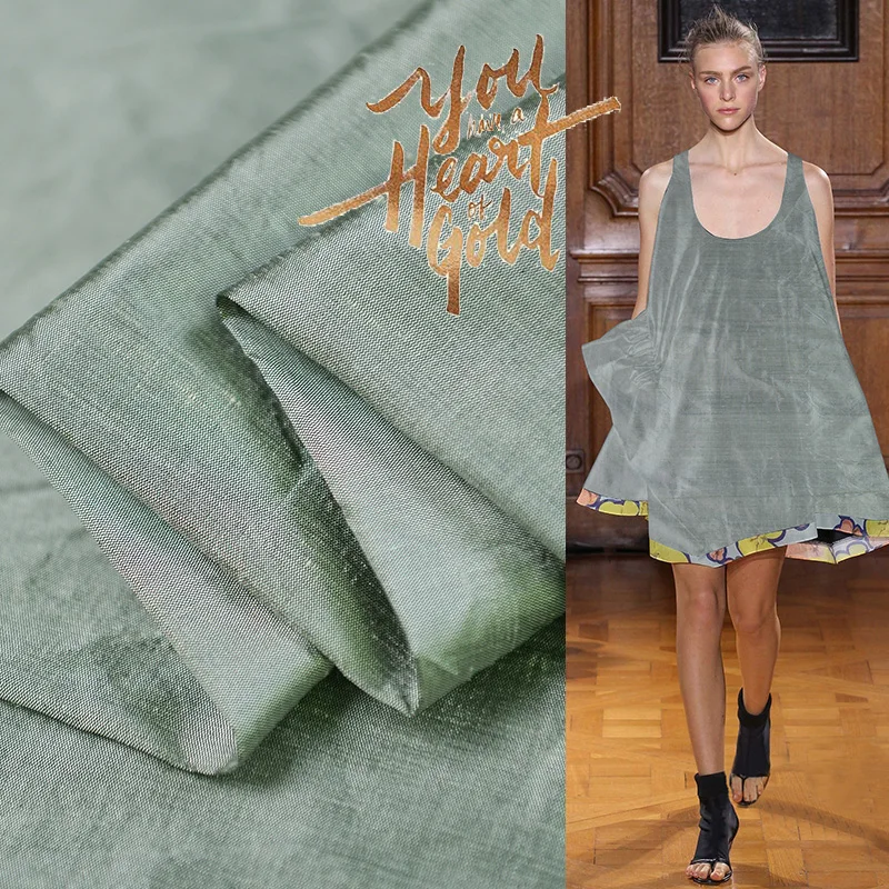 19 Autumn New High-end custom Yarn Dyed 100%Silk Dupion Fabric For Women Dress 140cm wide 19Momme Fashion cloth DIY Sewing | Дом и сад