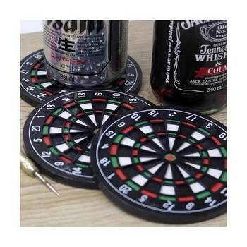 

4 Pcs Heat Resistant Creative Dart Board Pattern Cup Mat Drink Pads Dartboard Cup Mat Cup Mats for Table