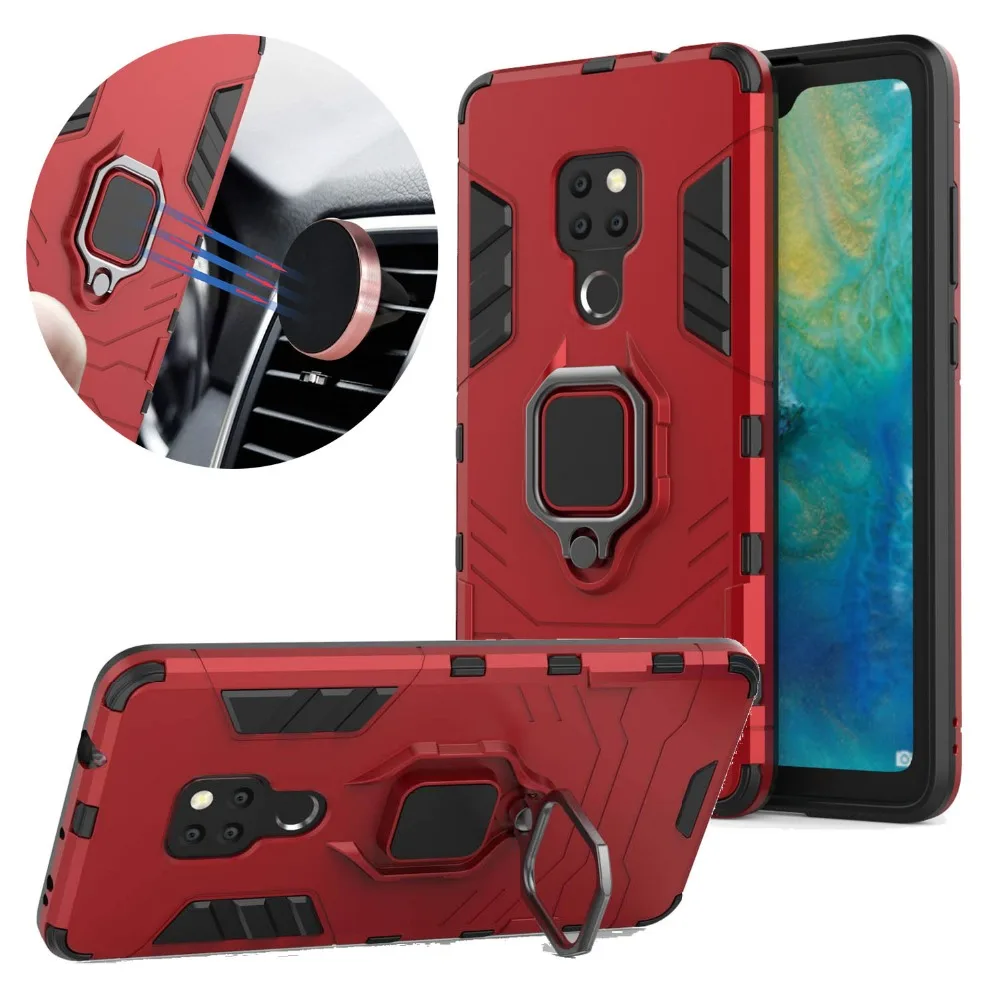 

Shockproof Case for Huawei Mate 20 360 Degree Rotating Ring Bracket Iron Man Stand Case Cover for Huawei Mate 20 Pro Coque Capa
