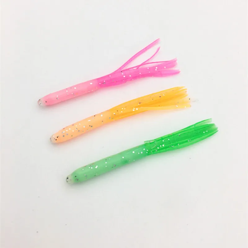 Without brand 10pcs 5cm Squid Jupe Leurre Silicone Lumineux Octopus Doux /éclat calmars artificiels App/âts for la p/êche Saltwater Couleur : 10Pcs Color Blue