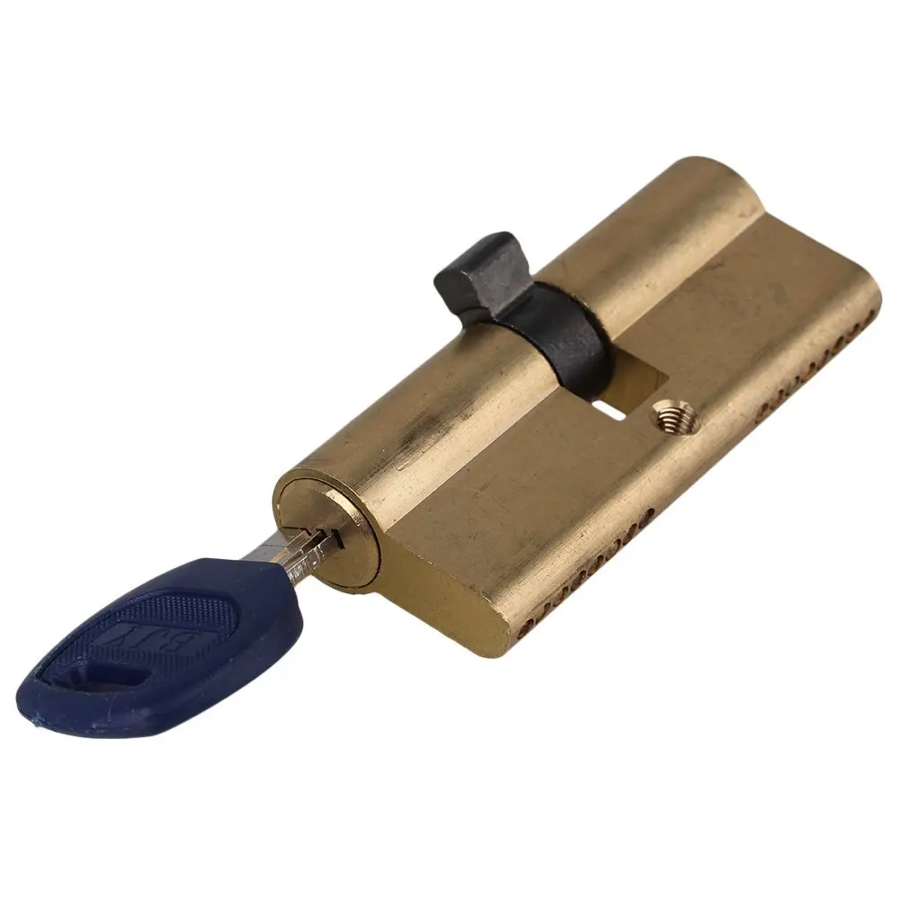 Thumb-Turn-Euro-Profile-Cylinder-Barrel-Lock-Brass-Satin-Nickel-Finish-75mm-With-7-Keys
