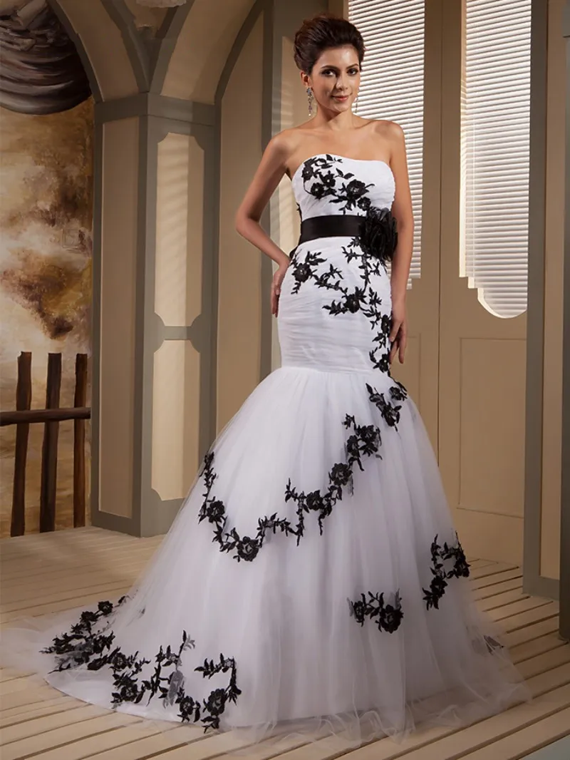 JaneVini White Tulle Mermaid Wedding 