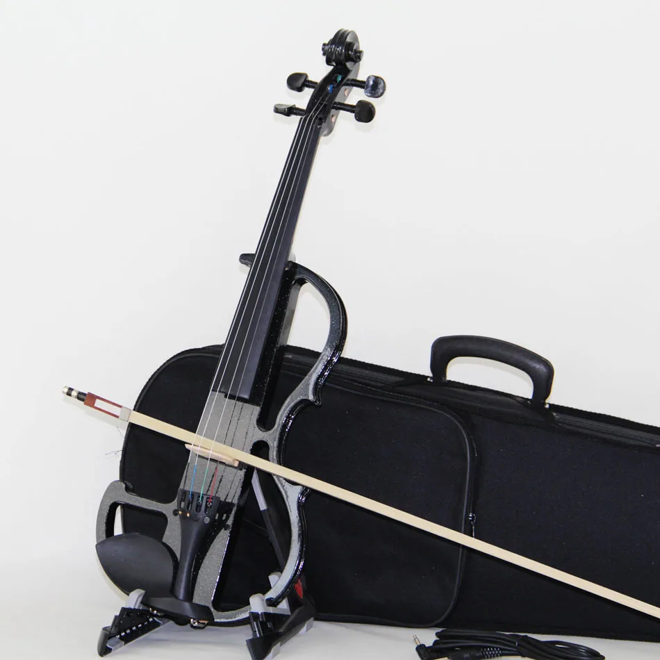 4/4 Violin China Brand Classic Black Electric Violin with Violin Case