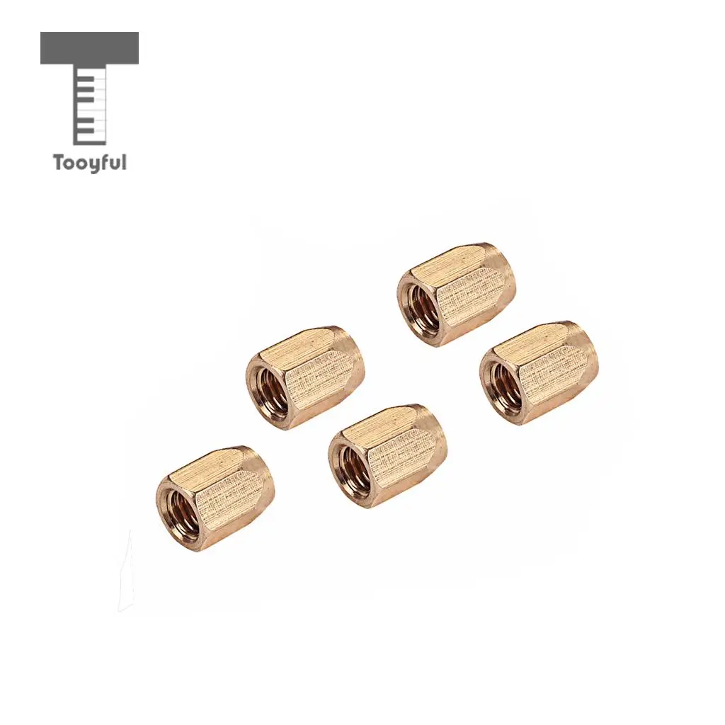 Tooyful 5 Pieces Brass Guitar Truss Rod Nut for Electric Guitar Bass Parts Stringed Instruments Accessories 