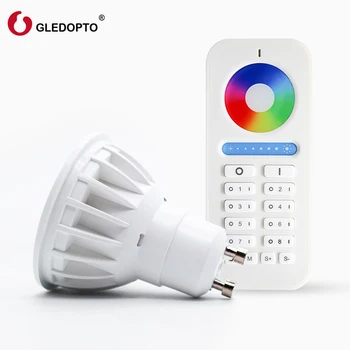 

GLEDOPTO 2.4g 4W Gu10 LED Spotlight Bulb Lamp LED 8-zone remote controller Wireless Dimmable RGBW LED light AC100-240V gu10 led