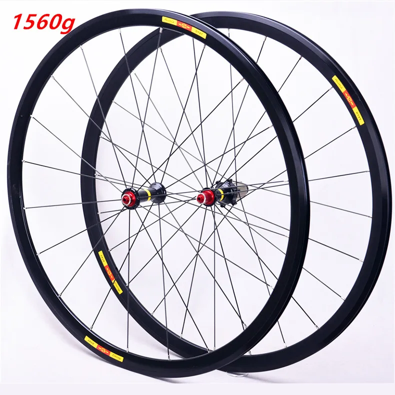 Rujixu Road Bike Wheelset 700C Front 20 Rear 24 Holes 8/9/10/11 Speed Bicycle Wheels Ultralight 1560g