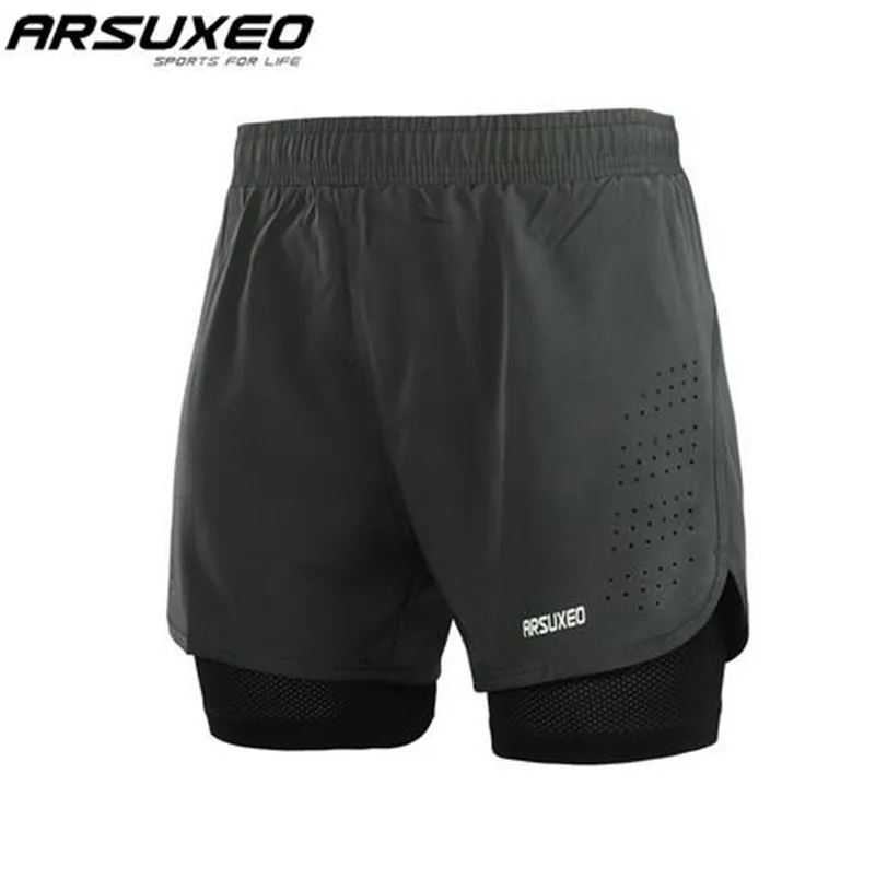 ARSUXEO мужские спортивные шорты 2 в 1 для активного тренировок новые бега