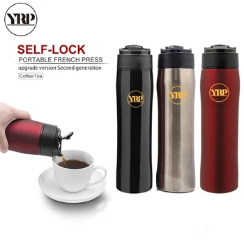 

YRP Stainless Steel French Press Pot Portable Coffee Tea Creative Coffee Maker Double Wall Insulation Bottle Plunger With Filter
