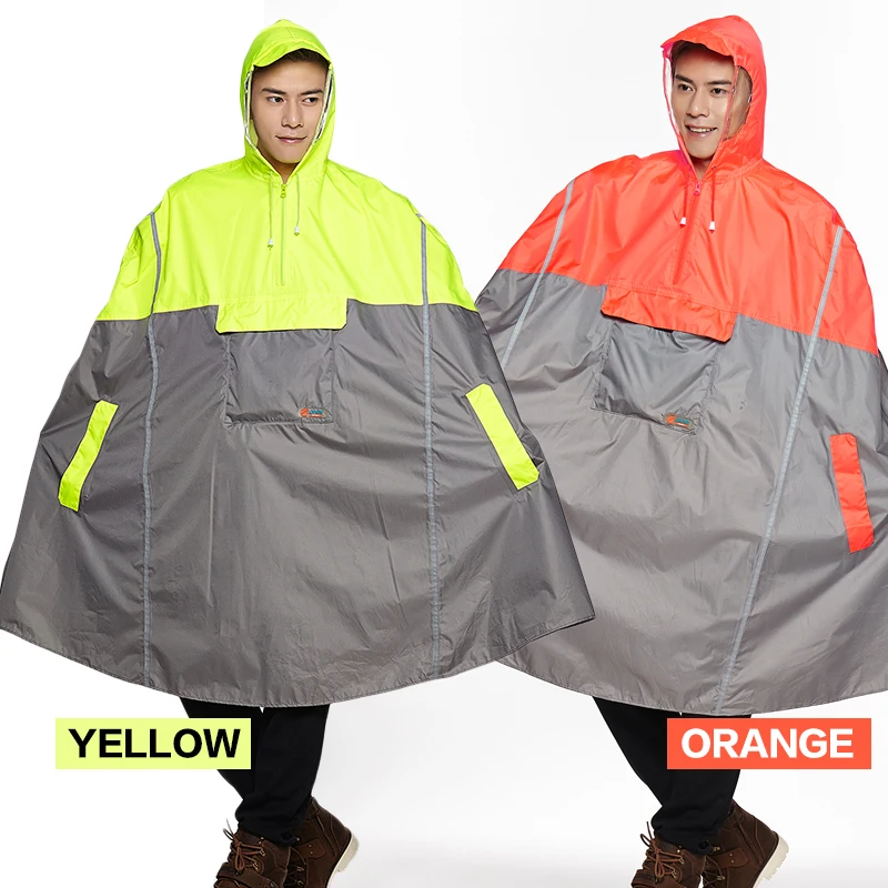 RAINPROOF Impermeable Outdoor Fashionable Rain Poncho Backpack Reflective Tape Design Climbing Hiking Travel Rain Cover