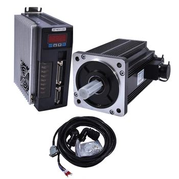 

New Arrival 220V 50HZ 2.3KW AC Servo Motor Kits Three Phase Motors 22mm 15N.M 2.3KW 1500rpm 130ST-M15015 Matched Servo Driver