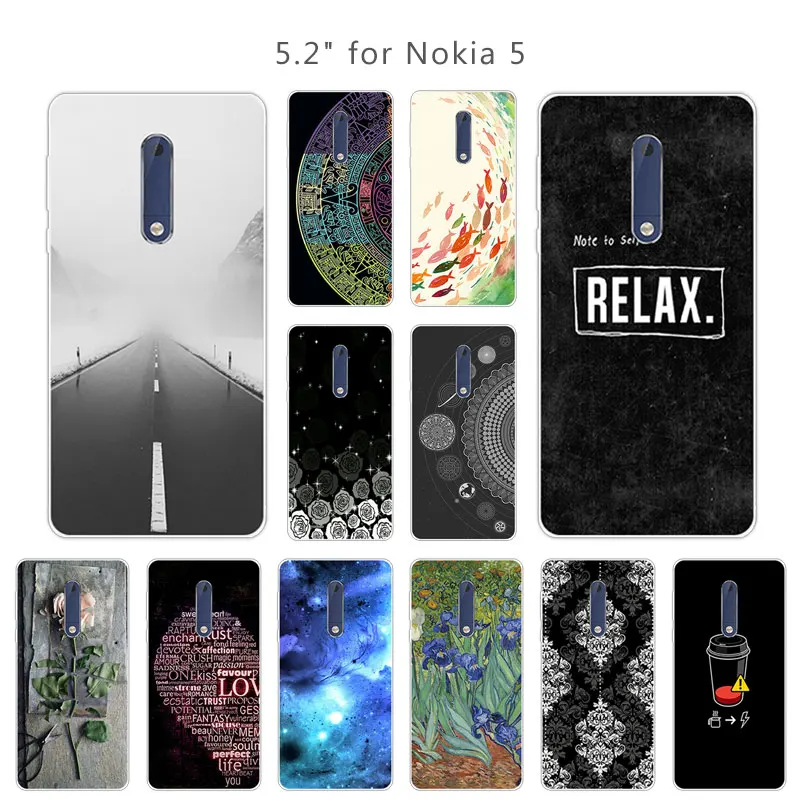Чехол для Nokia 5 задняя крышка Nokia5 чехлы Мягкая силиконовая сумка Five Marbles телефонов