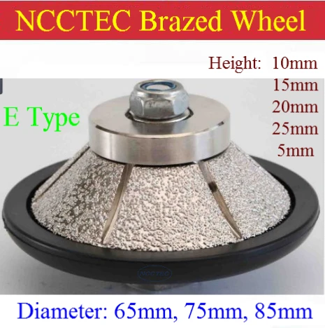 

E Type shape [65mm*5mm/10mm/15mm/20mm Bevel] diamond vacuum Brazed hand profile shaping wheel Granite ROUTER BIT