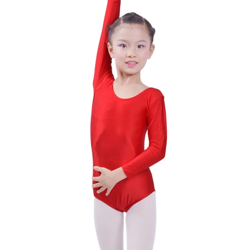 

Children Kids Pink Long Sleeve Leotard Clothes Romper Girls Ballet Dance Gymnastics Dancewear