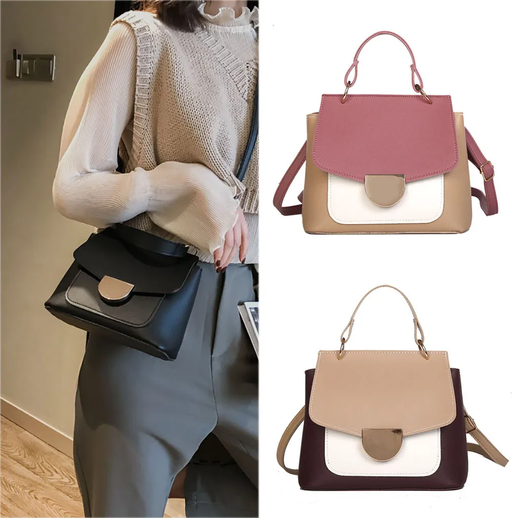 

Business Office Shoulder Bag PU Material Package Contrast Color Geometric Pattern Shoulder Bag