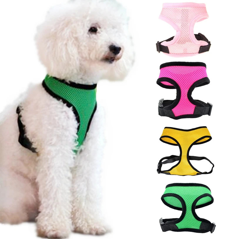 

1 PC Summer Pet Clothes For Small Middle Dog Cat XS-XL Dog Harness Soft Mesh Vest Dog Lead Leash Chest Belt Tank Wholesale 30A25