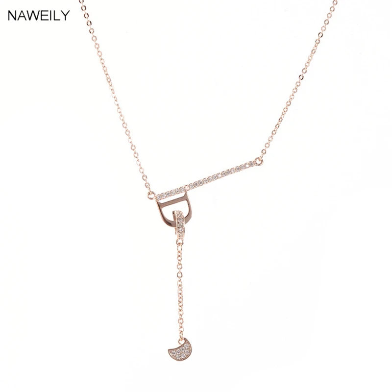 

NAWEILY Fashion Letter Pendant Necklaces For Women Full Rhinestone Short Clavicle Necklace Jewelry Accessories Gift NWLN201