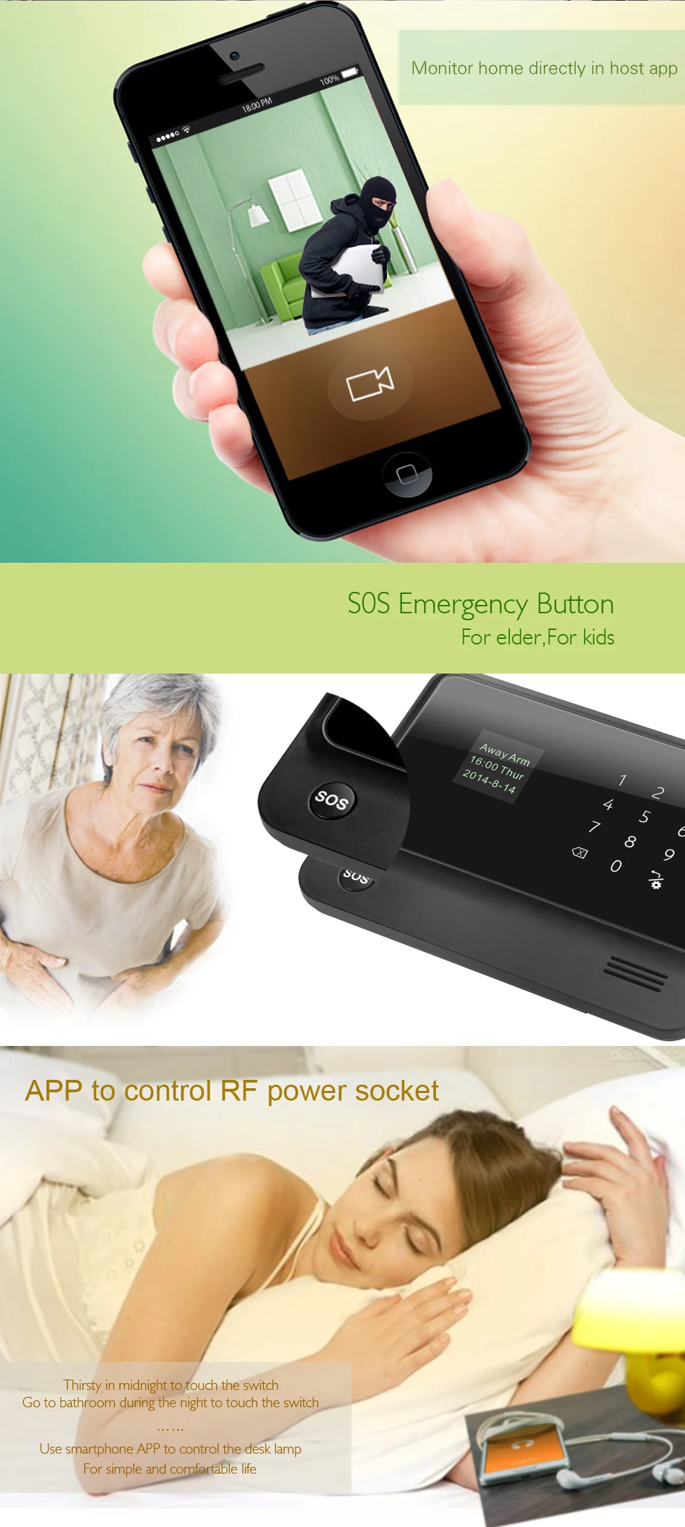 SmartYIBA G90B плюс WI-FI GSM Системы 2 г с сенсорной клавиатурой IOS приложение управления Android дома охранной сигнализации Системы с HD IP камеры