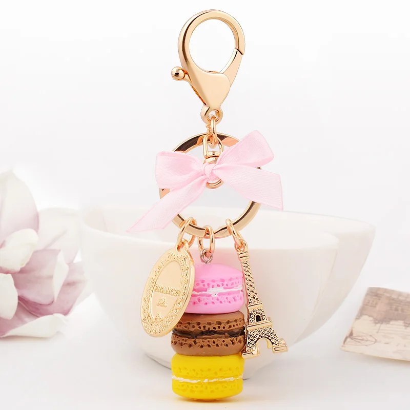 Смола Макарон брелок для ключей женская сумка макарун Шарм Франция LADUREE Macarons Effiel брелоки в виде башни anahtarlik llavero