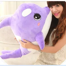 Большой размер прекрасный плюшевый игрушечный Дельфин креативный фиолетовый, плюшевый дельфин кукла около 70 см 0193