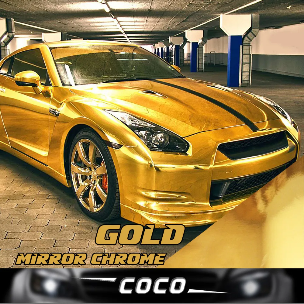 Car styling Gold Brushed Chrome 20"x60" 50x150cm Vinyl Wrap Sticker