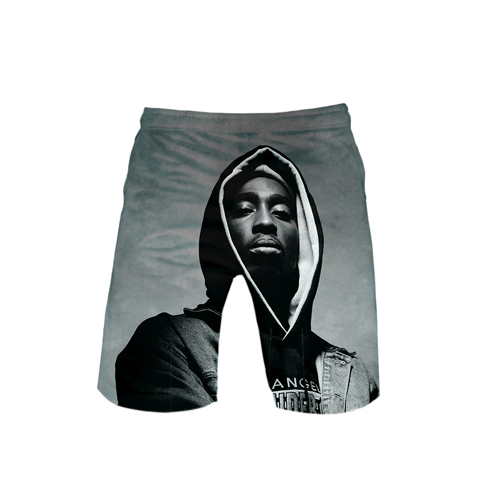 Rapper 2 Pac 3D пляжные шорты крутые Хип Поп модные летние мужские популярные высококачественные трендовые шорты крутые популярные повседневные летние шорты