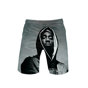 

Rapper 2 Pac 3D Beach Shorts Cool hip pop fashion summer men hot high quality trend shorts cool popular casual summer shorts