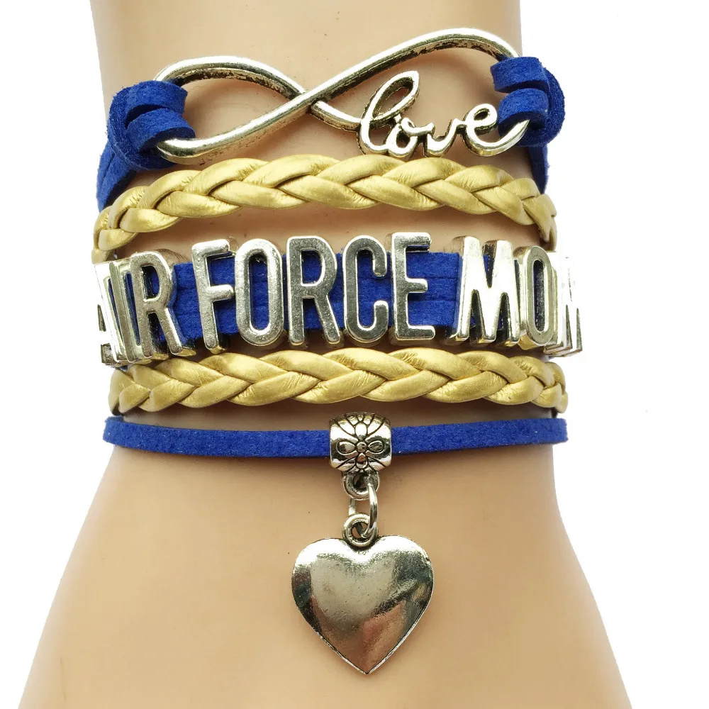 Infinity Love Air Force Mom/Wife Bracelet Heart Charm ...