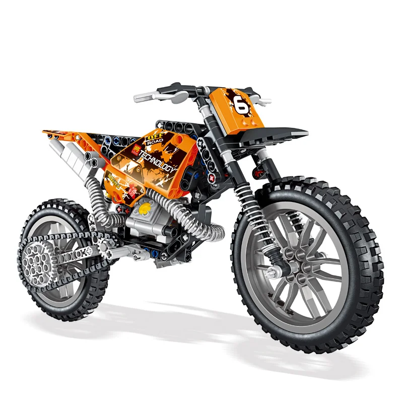 

LELE TECHNOLOGY 2017 New Arrival Off-road Motorcycle Buildind Blocks Christmas Gift Kids Brain GameToys For Children DIY