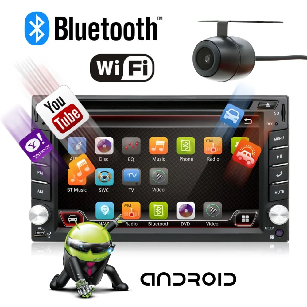

Android Double 2Din GPS Stereo Universal Car Radio In Dash Car Radio DVD Player GPS Navigation Mirror Link SWC Free Maps+Camera