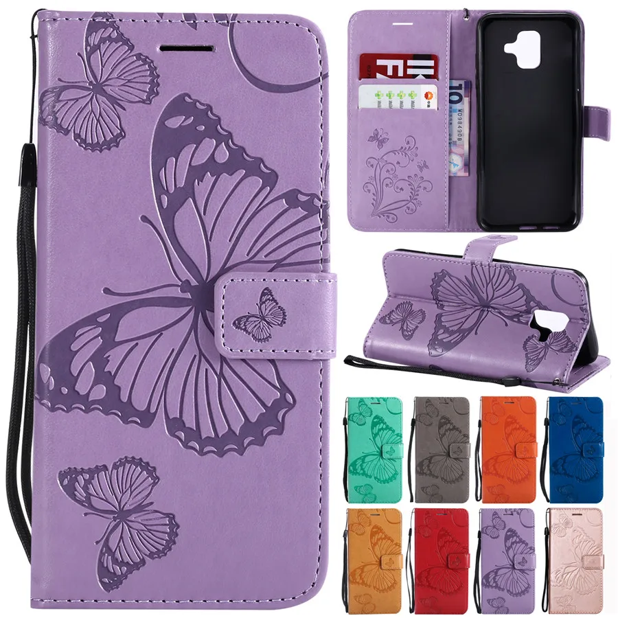 A6 Plus 2018 Case on for Coque Samsung Galaxy A6 Plus 2018 Cover for Samsung A6 2018 Case Leather Butterfly Wallet Phone Cases A6 Plus 2018 Case on for Coque Samsung Galaxy A6 Plus 2018 Cover for Samsung A6 2018 Case Leather Butterfly Wallet Phone Cases
