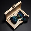 JEMYGINS original design bow tie peacock feather bow tie handmade leather bow tie brooch wooden box wedding party gift ► Photo 1/6