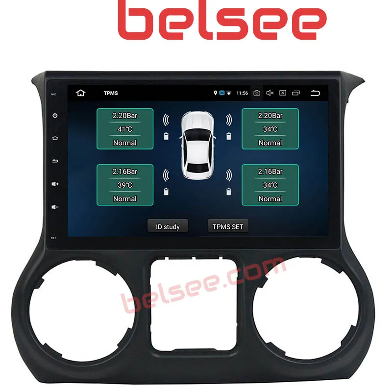 Belsee 10,1 экран Android 9,0 Авто головное устройство Радио Стерео навигация для Jeep Wrangler JK 2011 2012 2013