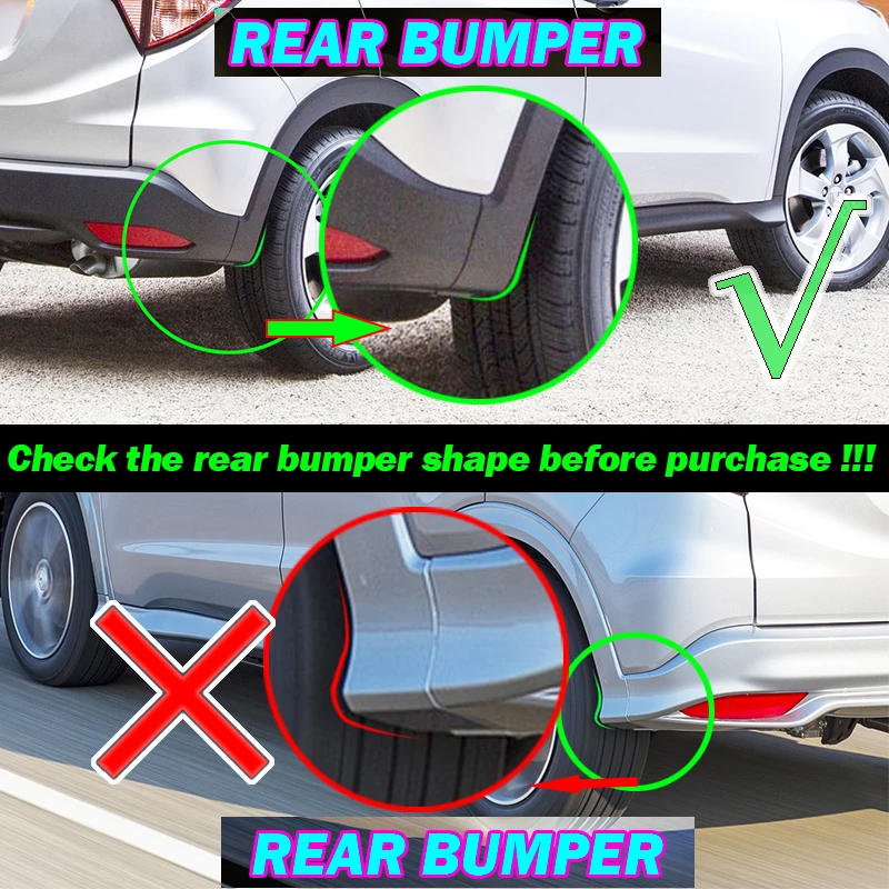 4PCS Mud Flaps Mudguards Splash Guards Black New For 2015 2016 HONDA HR-V VEZEL