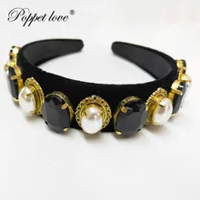 Deco, Женская винтажная Свадебная повязка на голову, аксессуары для волос, медальон в виде большого листа, Жемчужная Повязка на голову